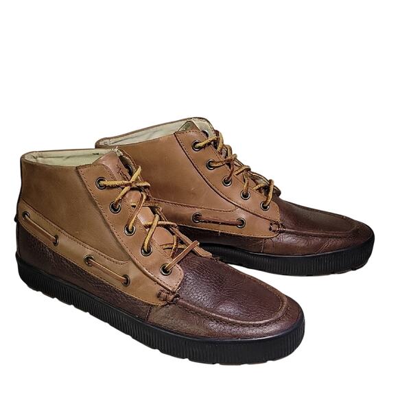 Polo Ralph Lauren Delmont Leather Lace Up Boots Mens Size 9D - Picture 1 of 12